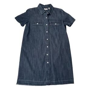 Levi's Womens Medium Denim Shirt Button Short Sleeve Dress